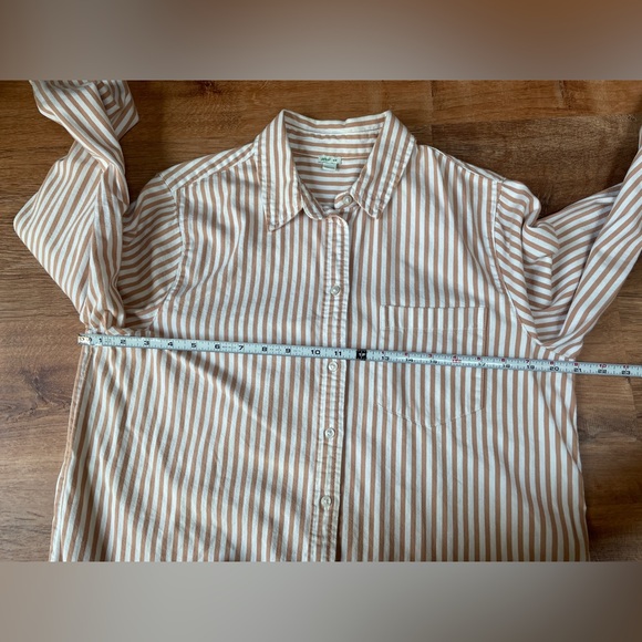 Aerie women’s oversized boho button down striped shirt MEDIUM cotton beachy - Picture 9 of 11